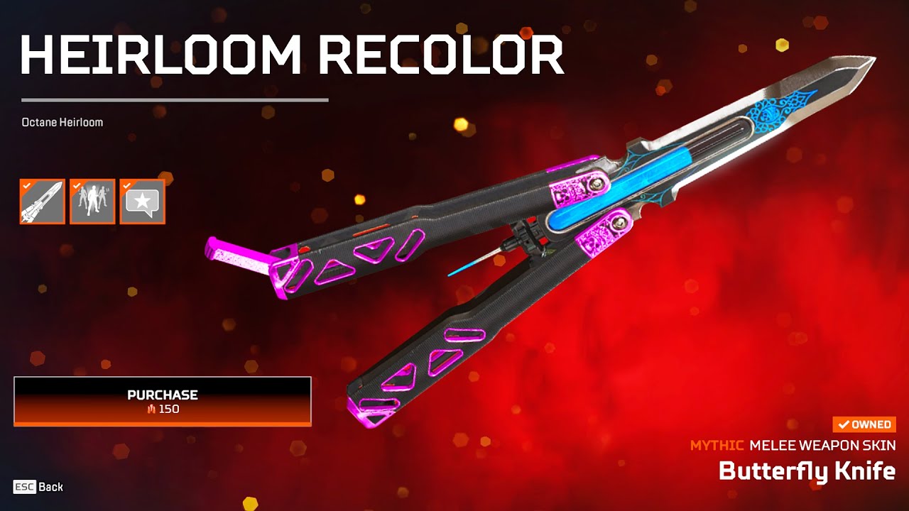 How to Get Octane’s Butterfly Knife Heirloom Recolor in Apex Legends