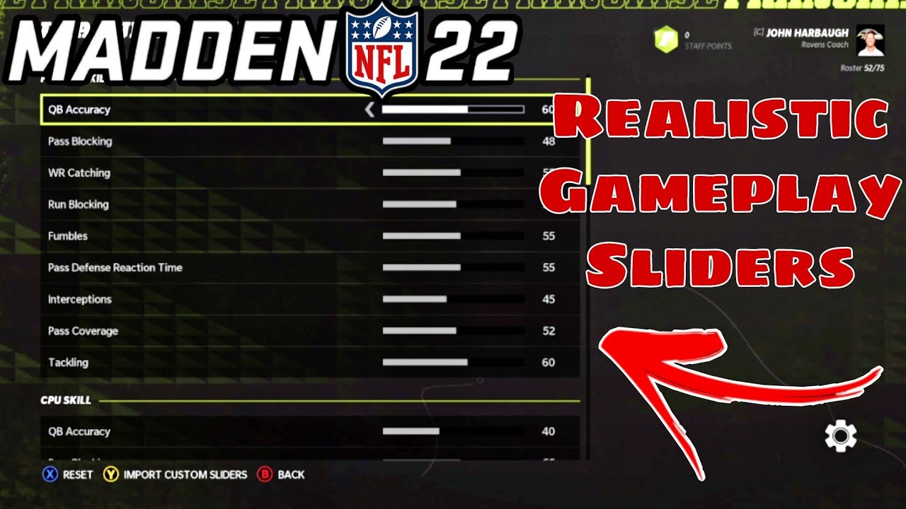 Best Sliders for Realistic Gameplay in Madden 22