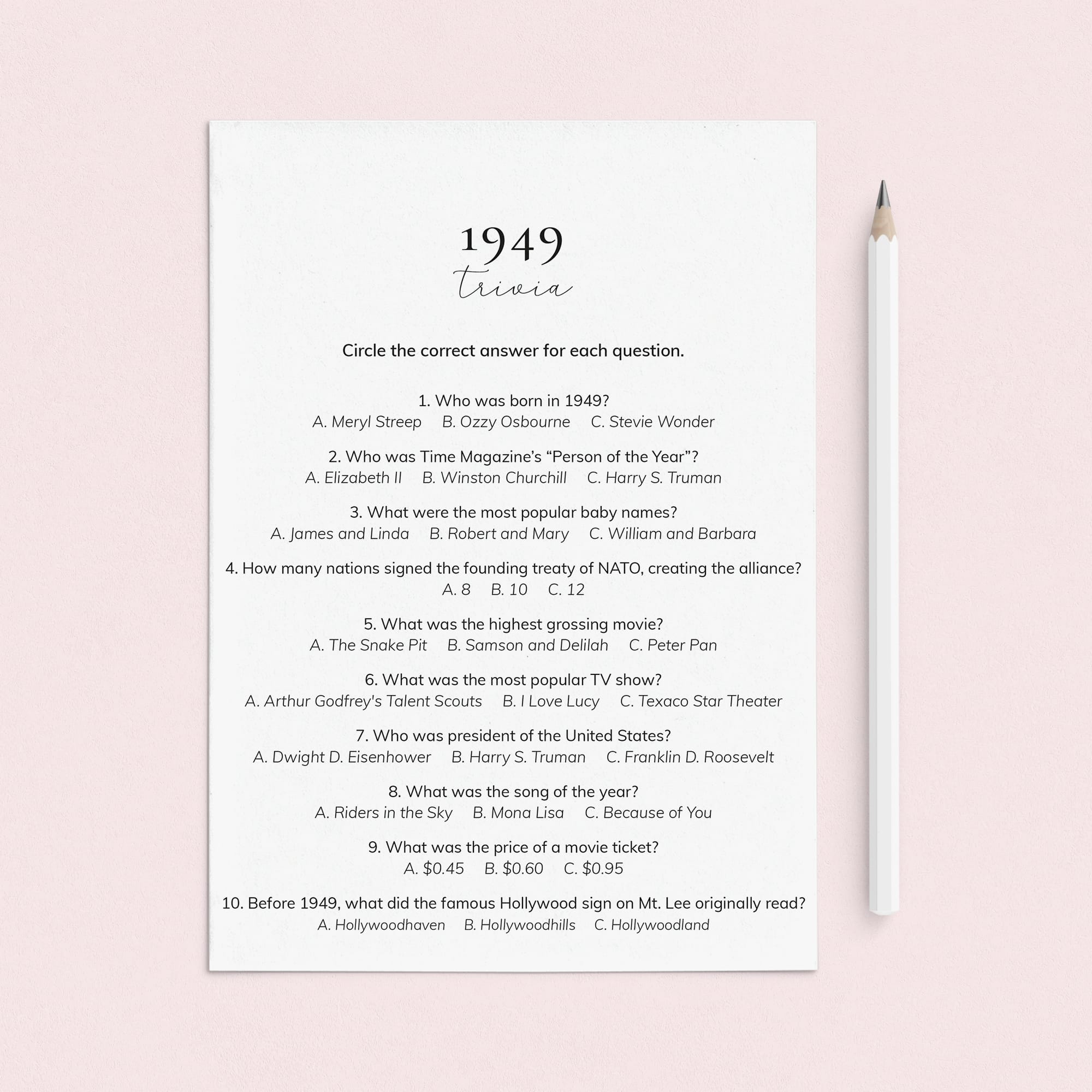 1949 Trivia Questions and Answers: Test Your Knowledge of a Historic Year