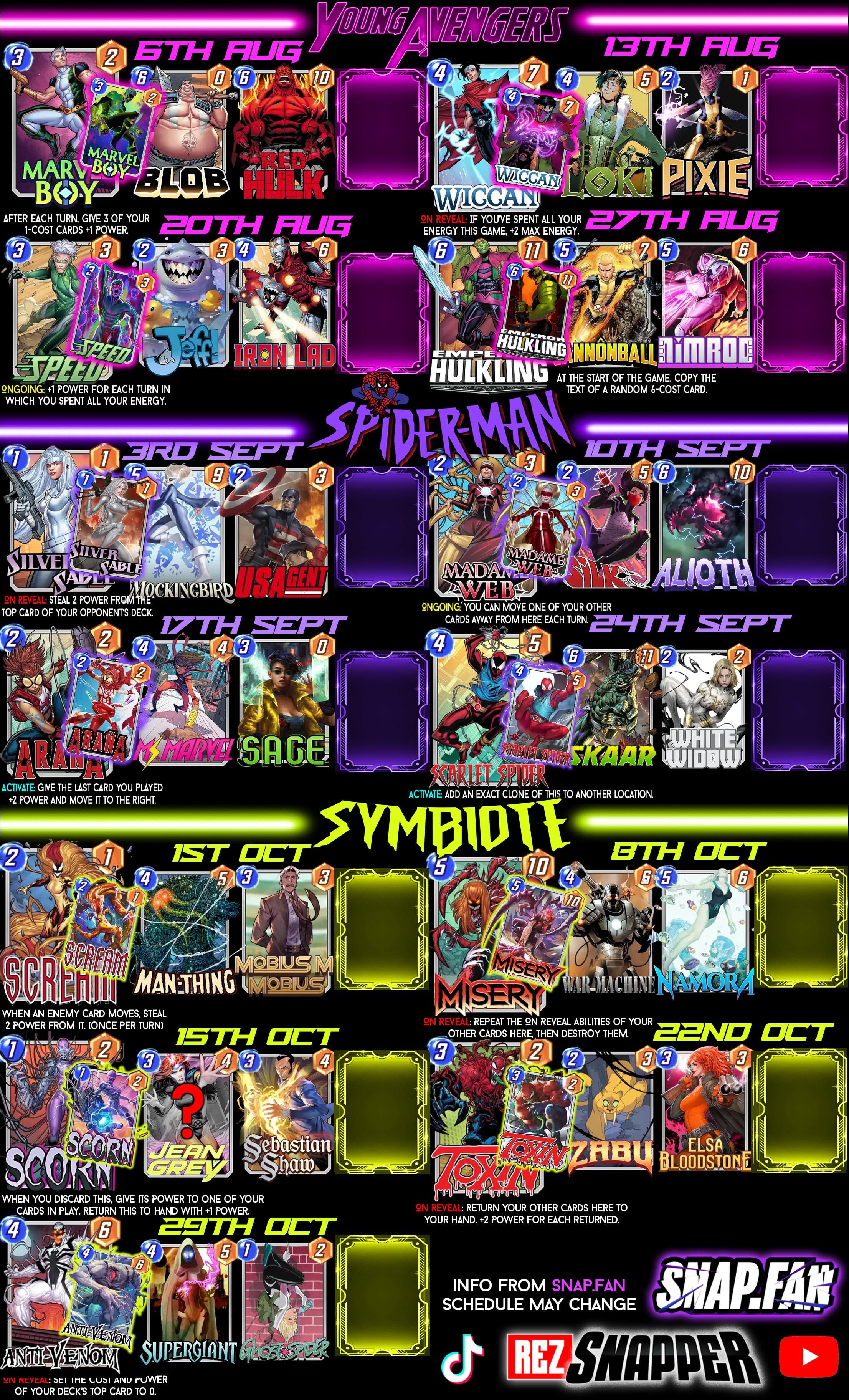 Marvel Snap October Spotlight Cache Schedule: Get the Newest Cards of the Month