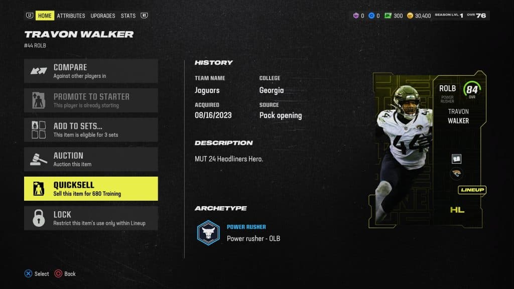 Madden Training Quicksell Values: Full Guide for Madden 24 Players