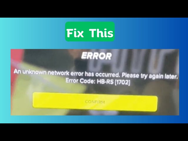 HB-RS 1702 Error in PGA 2K23: Common Causes and Solutions