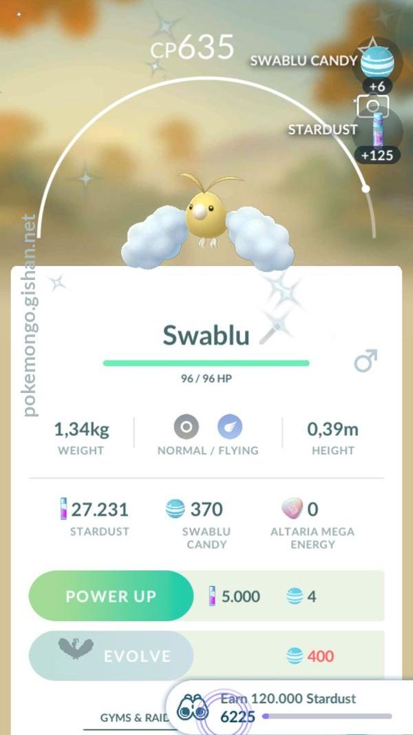 pokemon go swablu