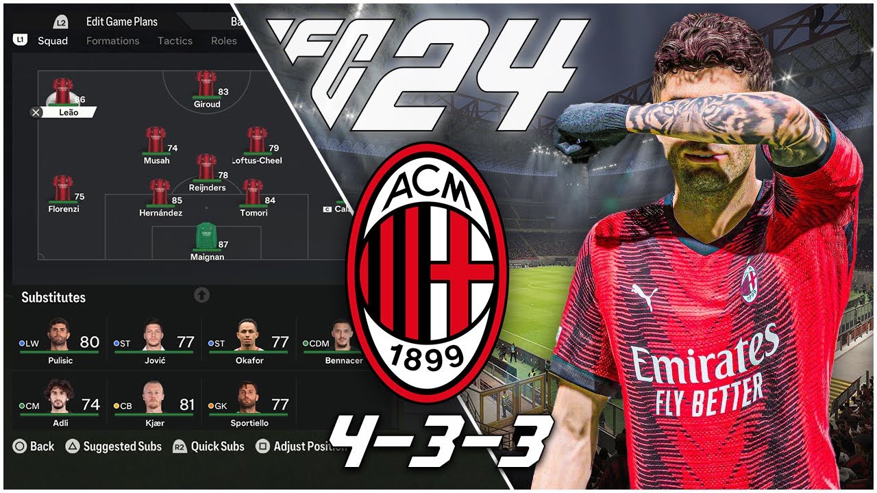 Best FC 24 Milan Custom Tactics (Get the best out of your AC Milan squad)