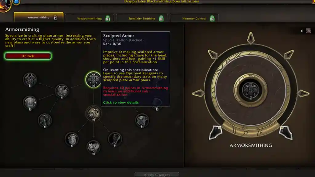 Blacksmithing Specialization Dragonflight: Where to Find the Best Recipes and Materials in Game.