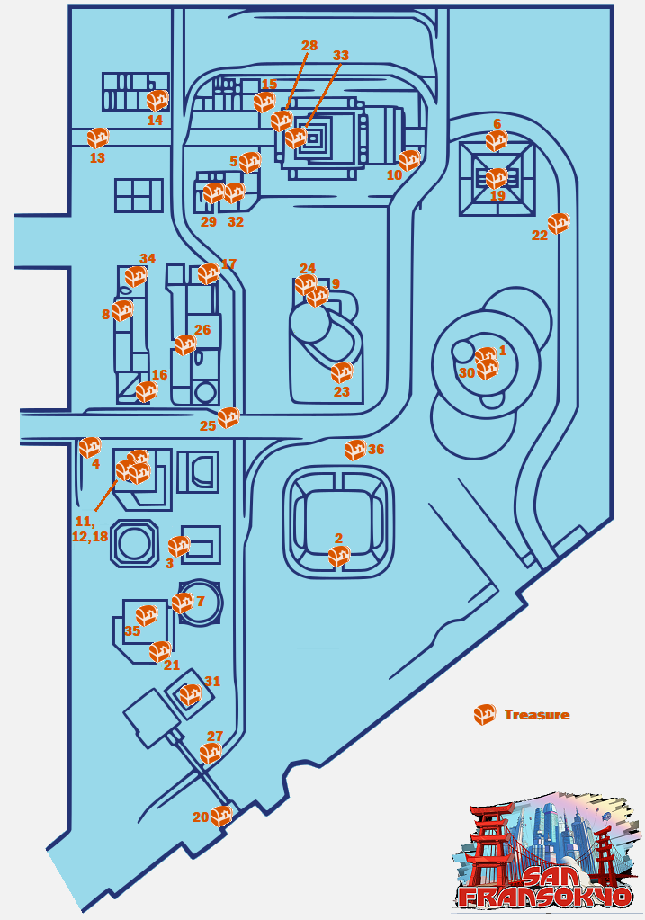 Where are all the kh3 treasures in San Fransokyo? Find them all with our simple location guide!