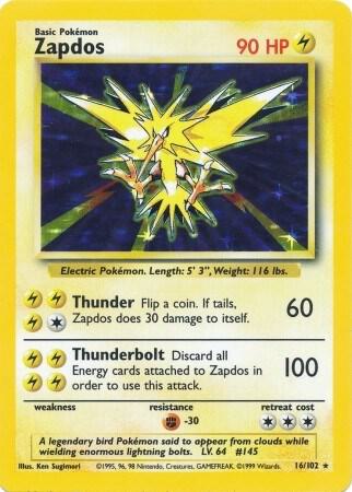 Whats the Price of Zapdos? How much is Zapdos across different sets?