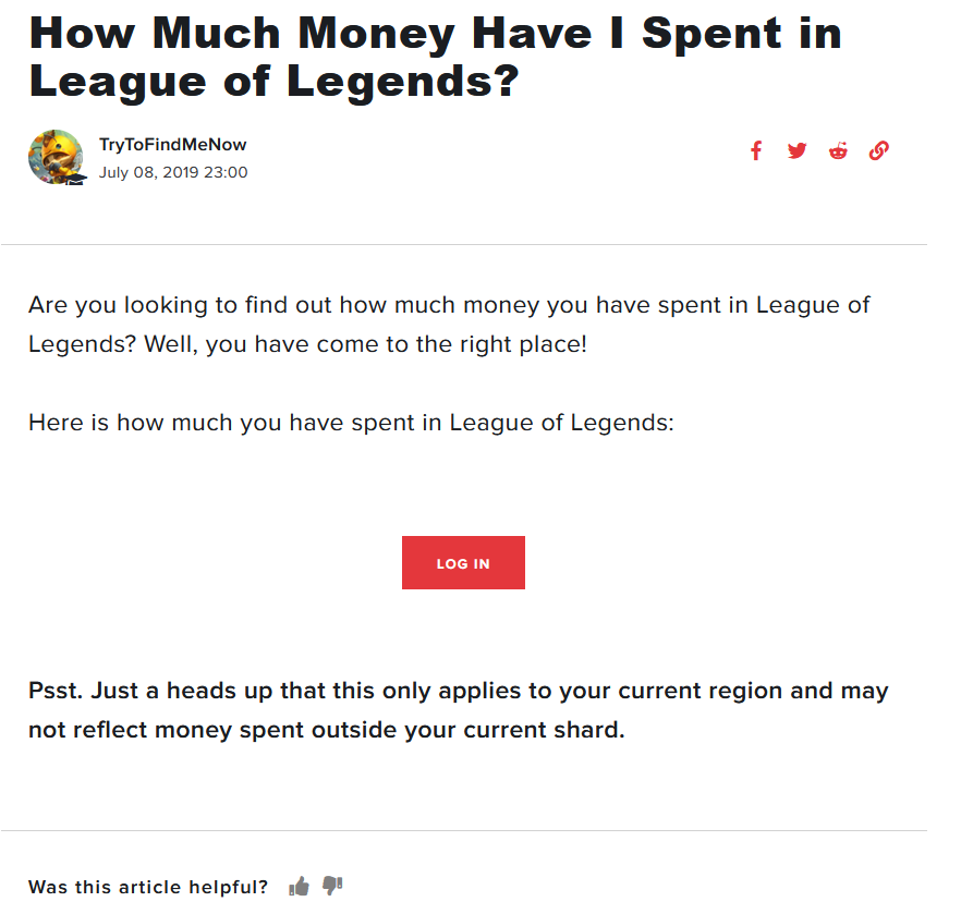 Calculate total cost: How much money did I spent on League game?