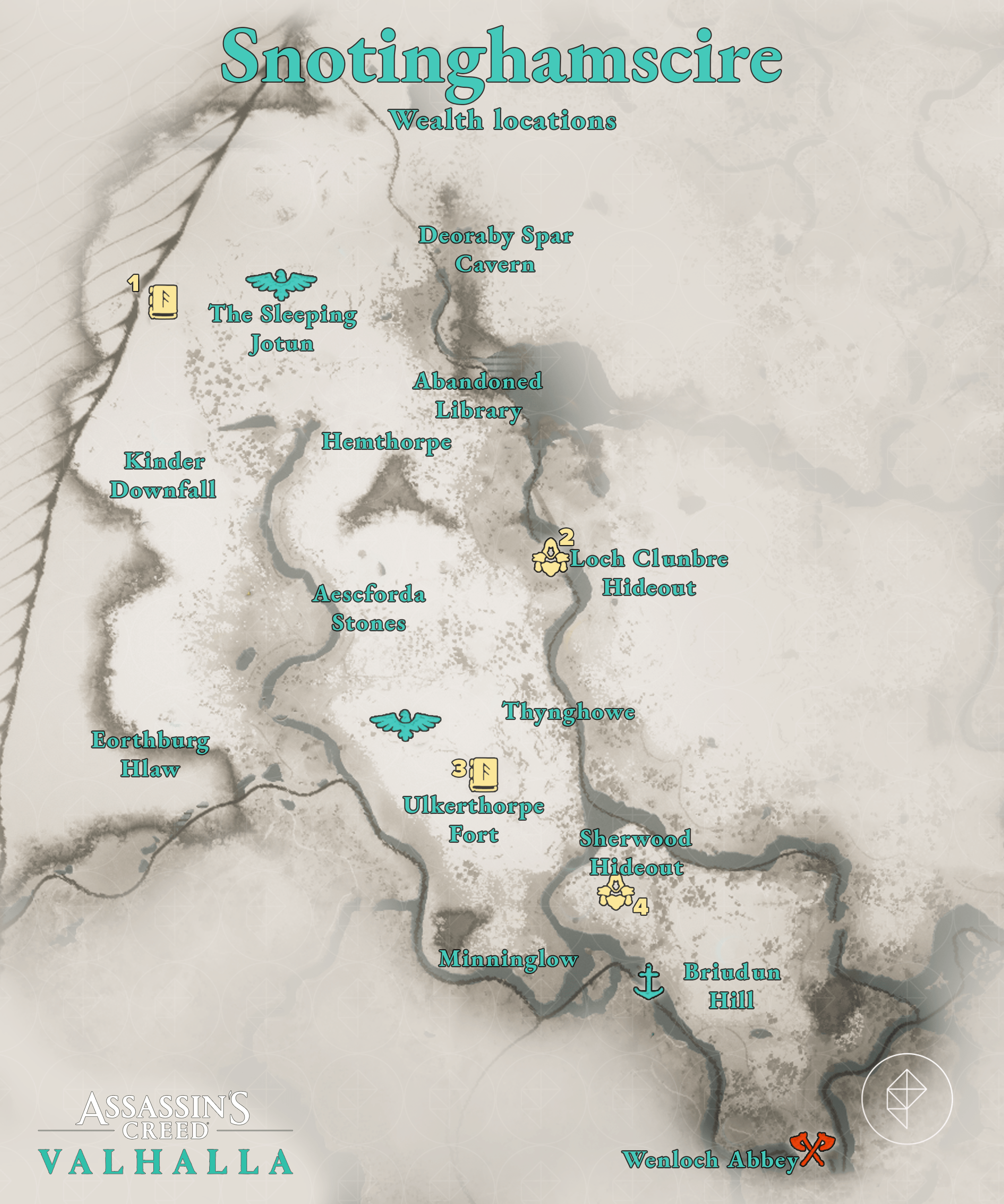 AC Valhalla: All Snotinghamscire Mysteries Locations & Solutions.